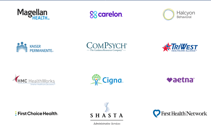 Logos of major health insurance providers accepted by AMFM 