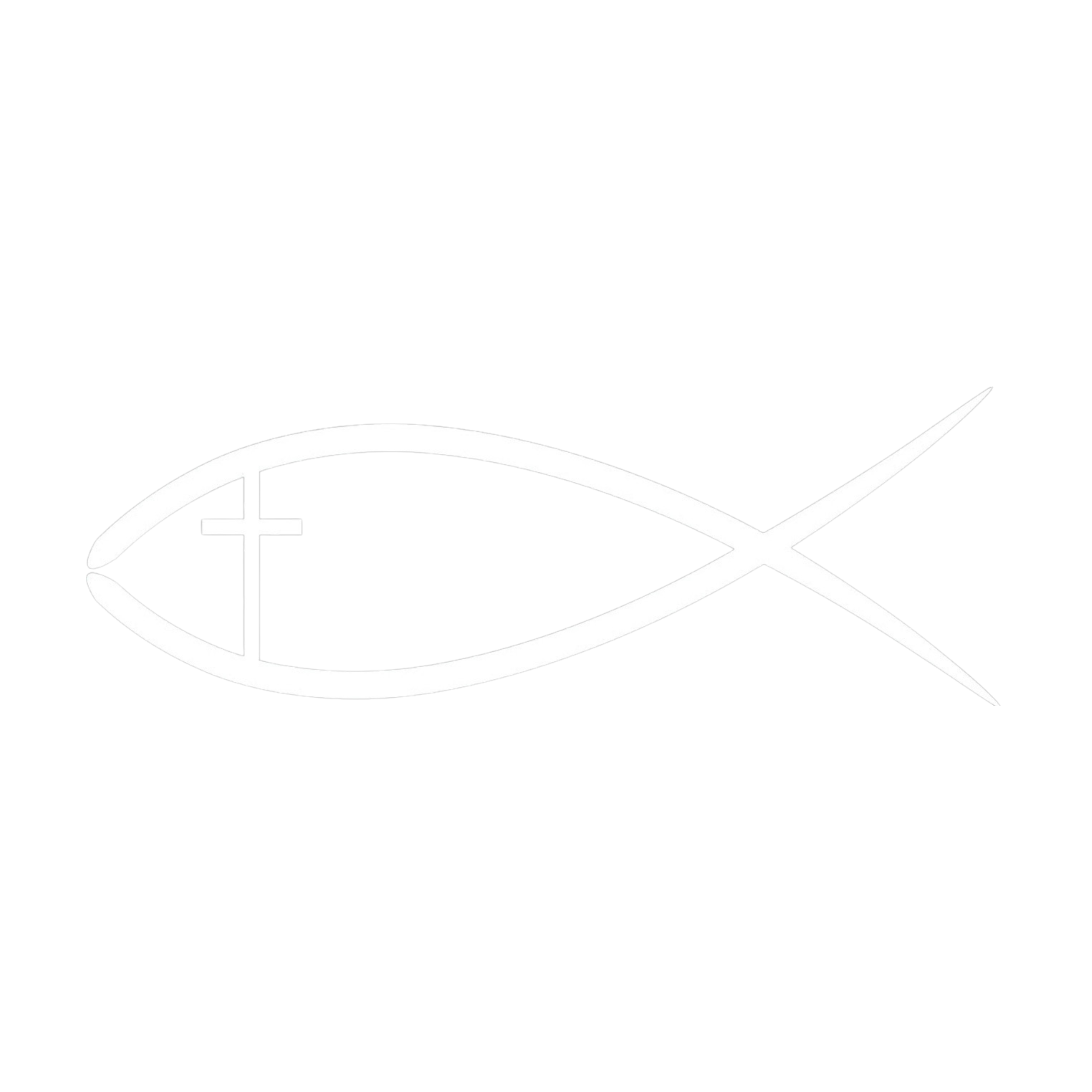 Decorative logo (fish with cross inside